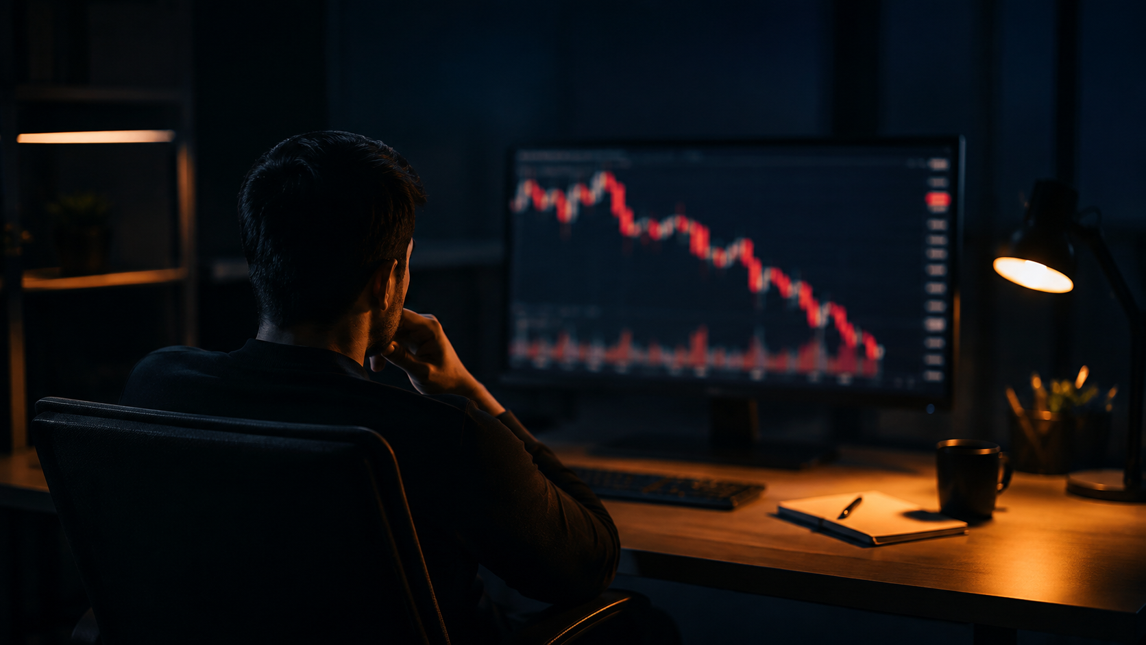 Trader pausing after a losing trade to avoid an emotional trading decision